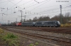 Zwei schwarze Loks der BR 185 sowie eine Diesellok der HGK bei Koblenz-Lützel Zwei schwarze Loks der BR 185 sowie eine Diesellok der HGK bei Koblenz-Lützel